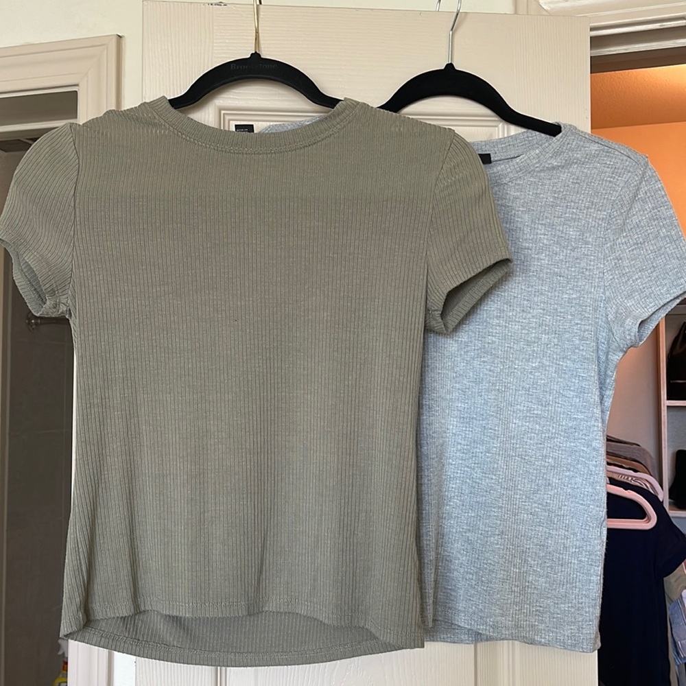 F21 Grey and Green Shirts